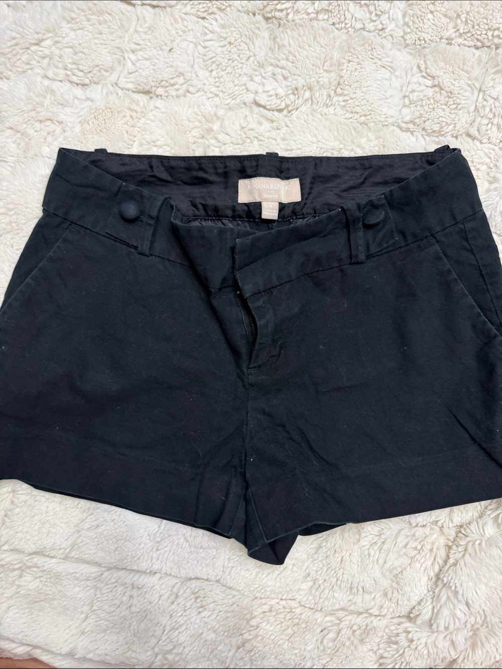 Banana Republic Black Tailored Cotton-Blend Shorts